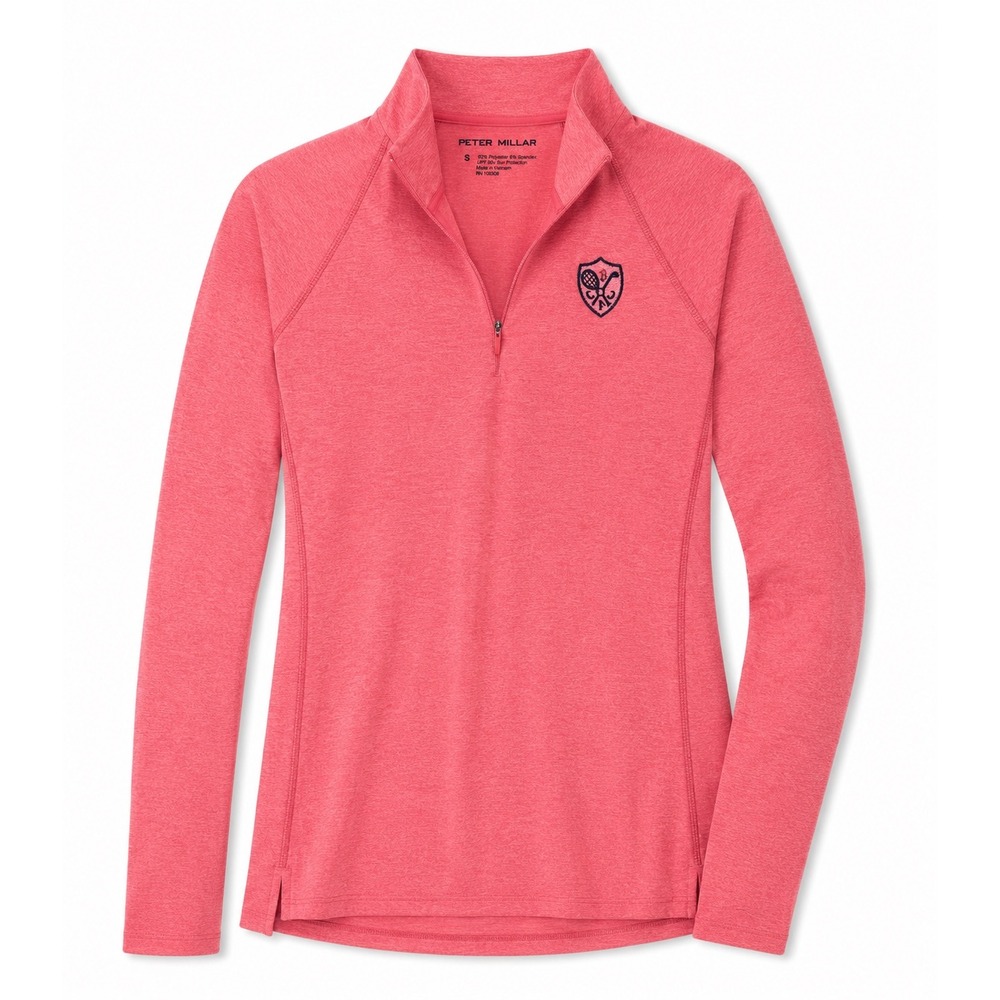 Peter Millar Womens Biltmore Country Club Quarter Zip Pullover Pink UPF 50 Small